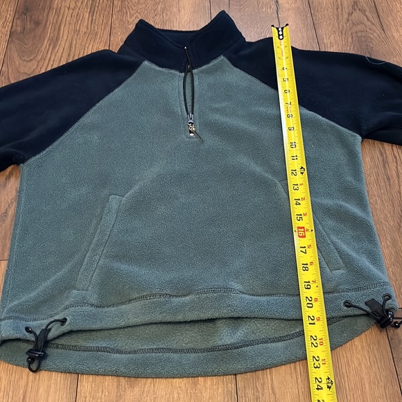Vintage American eagle fleece pullover 1/4 zip cropped woman’s large - Picture 5 of 5
